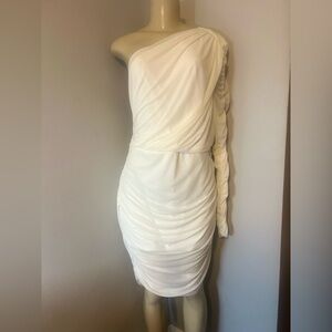 AKIRA Ivory Draped Gown